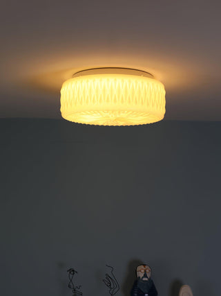 Solara Plafonnier en Verre à Abat-jour Moderne Lune