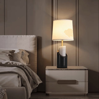 Crest Contemporary Brass Table Lamp-Neutral Decor