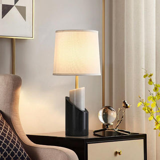 Crest Contemporary Brass Table Lamp-Neutral Decor