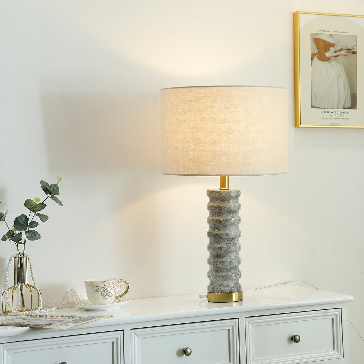 Waylon Lampe de Table en Marbre Moderne
