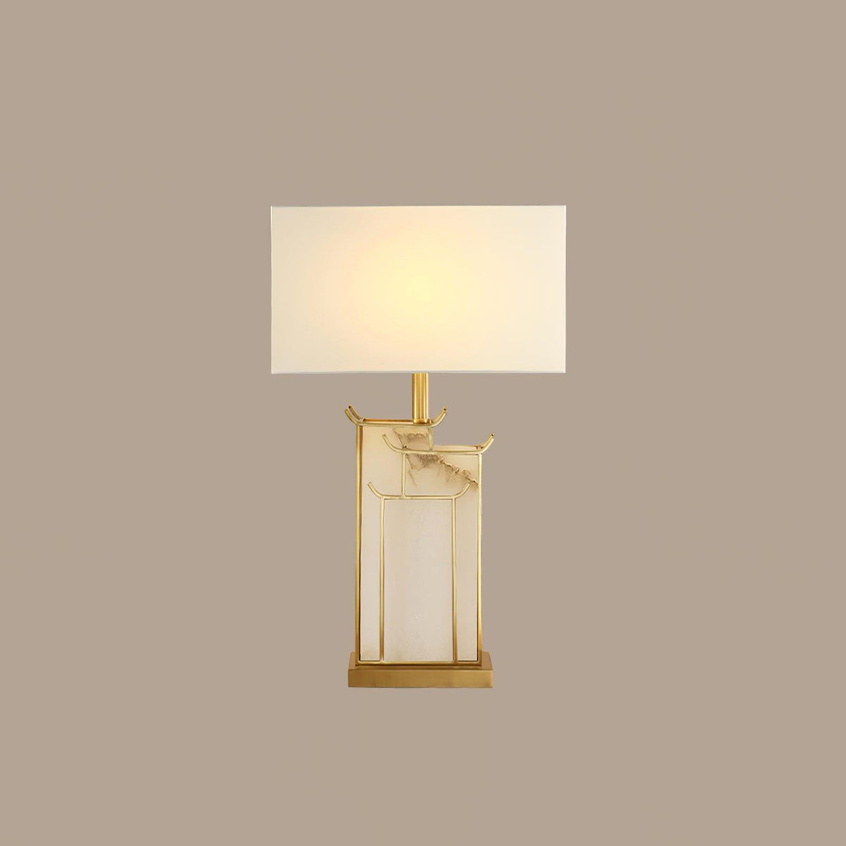 Nysilor Rectangular Glass Table Lamp-Neutral Decor