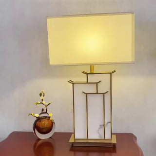 Nysilor Rectangular Glass Table Lamp-Neutral Decor