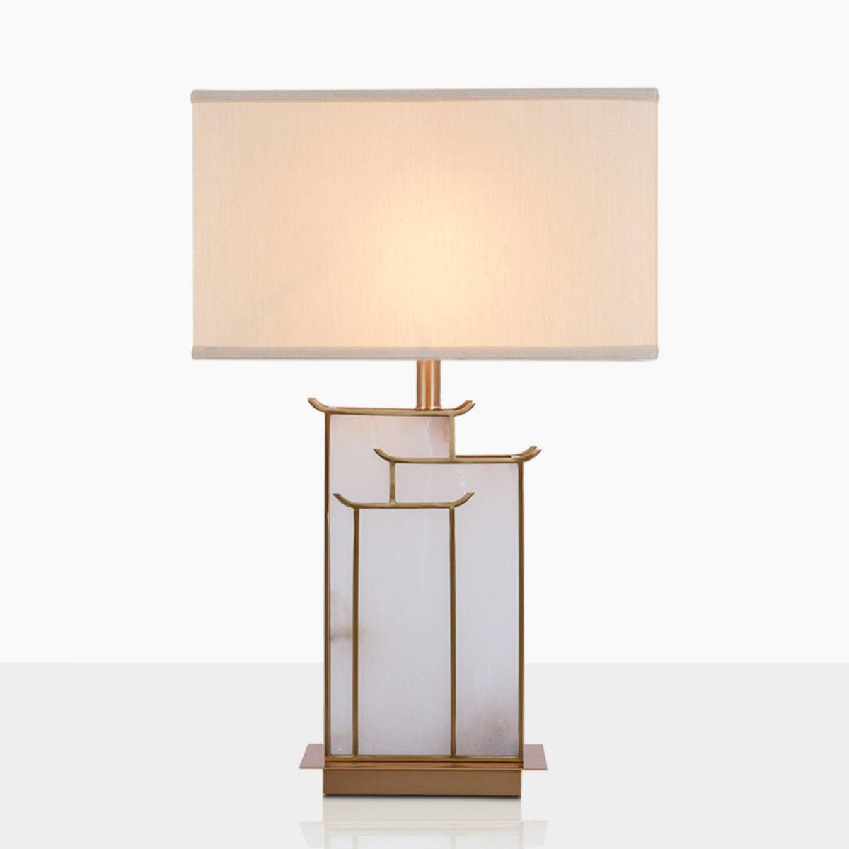 Nysilor Rectangular Glass Table Lamp-Neutral Decor