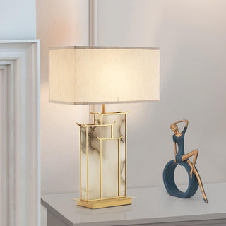 Nysilor Rectangular Glass Table Lamp-Neutral Decor
