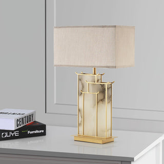 Nysilor Rectangular Glass Table Lamp-Neutral Decor