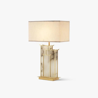 Nysilor Rectangular Glass Table Lamp-Neutral Decor