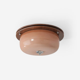 Plafonnier Verre Montage Encastré Moderne Minimaliste Noyer-Luire