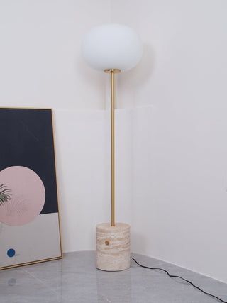 Iloryra Lampadaire en Travertin à Base Colonnaire