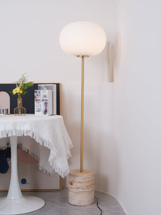 Iloryra Lampadaire en Travertin à Base Colonnaire