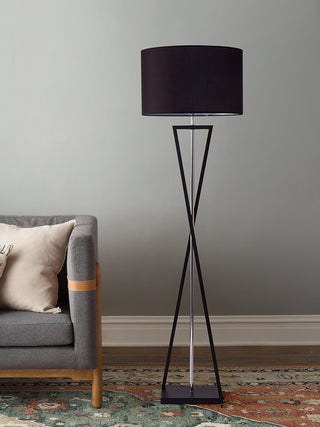 Xeno Lampadaire en Tissu Noir Moderne