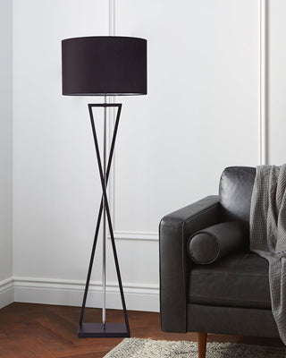Xeno Lampadaire en Tissu Noir Moderne
