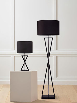 Xeno Lampadaire en Tissu Noir Moderne