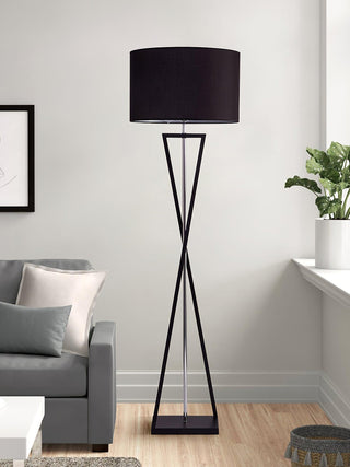 Xeno Lampadaire en Tissu Noir Moderne