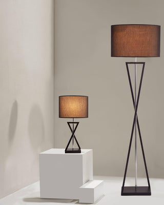 Xeno Lampadaire en Tissu Noir Moderne