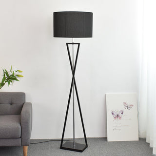 Xeno Lampadaire en Tissu Noir Moderne