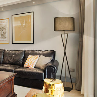 Xeno Lampadaire en Tissu Noir Moderne