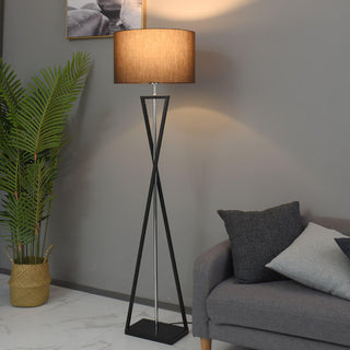 Xeno Lampadaire en Tissu Noir Moderne