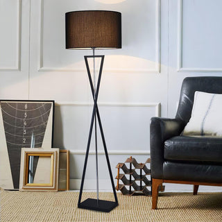 Xeno Lampadaire en Tissu Noir Moderne
