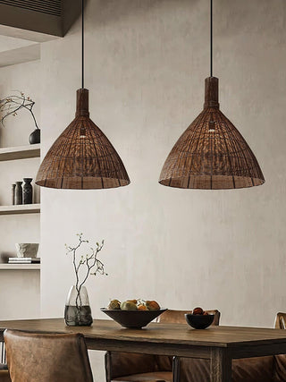 Nytheos Lampe Suspension en Rotin Naturel Artistique
