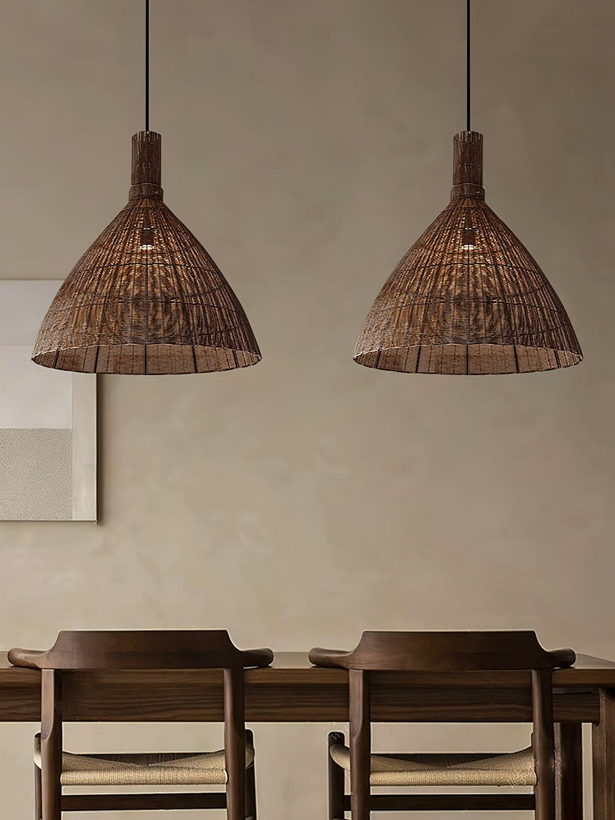 Clarine Lampe Suspension en Rotin Naturel Artistique