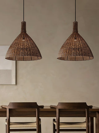 Nytheos Lampe Suspension en Rotin Naturel Artistique