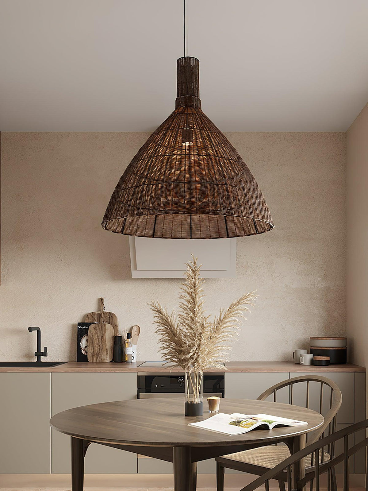 Clarine Lampe Suspension en Rotin Naturel Artistique