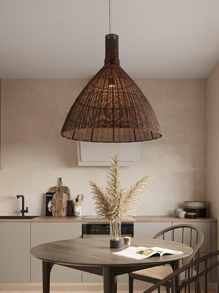 Nytheos Lampe Suspension en Rotin Naturel Artistique