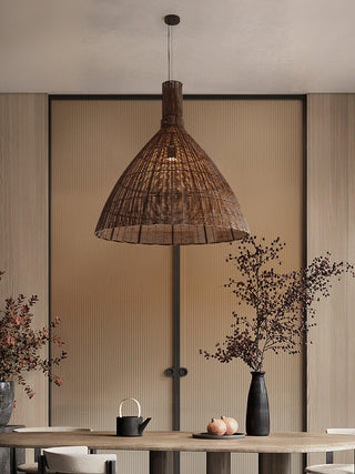 Nytheos Lampe Suspension en Rotin Naturel Artistique