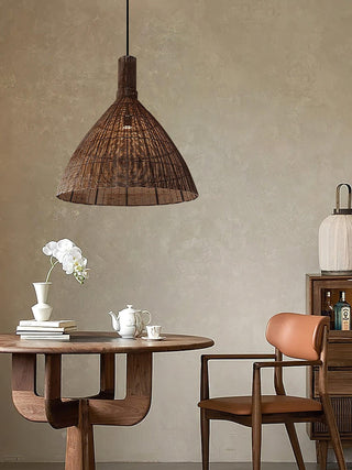 Nytheos Lampe Suspension en Rotin Naturel Artistique