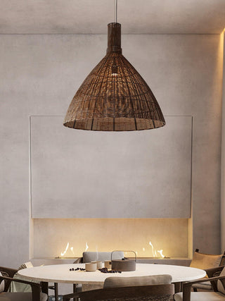 Nytheos Lampe Suspension en Rotin Naturel Artistique