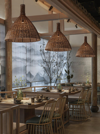 Nytheos Lampe Suspension en Rotin Naturel Artistique