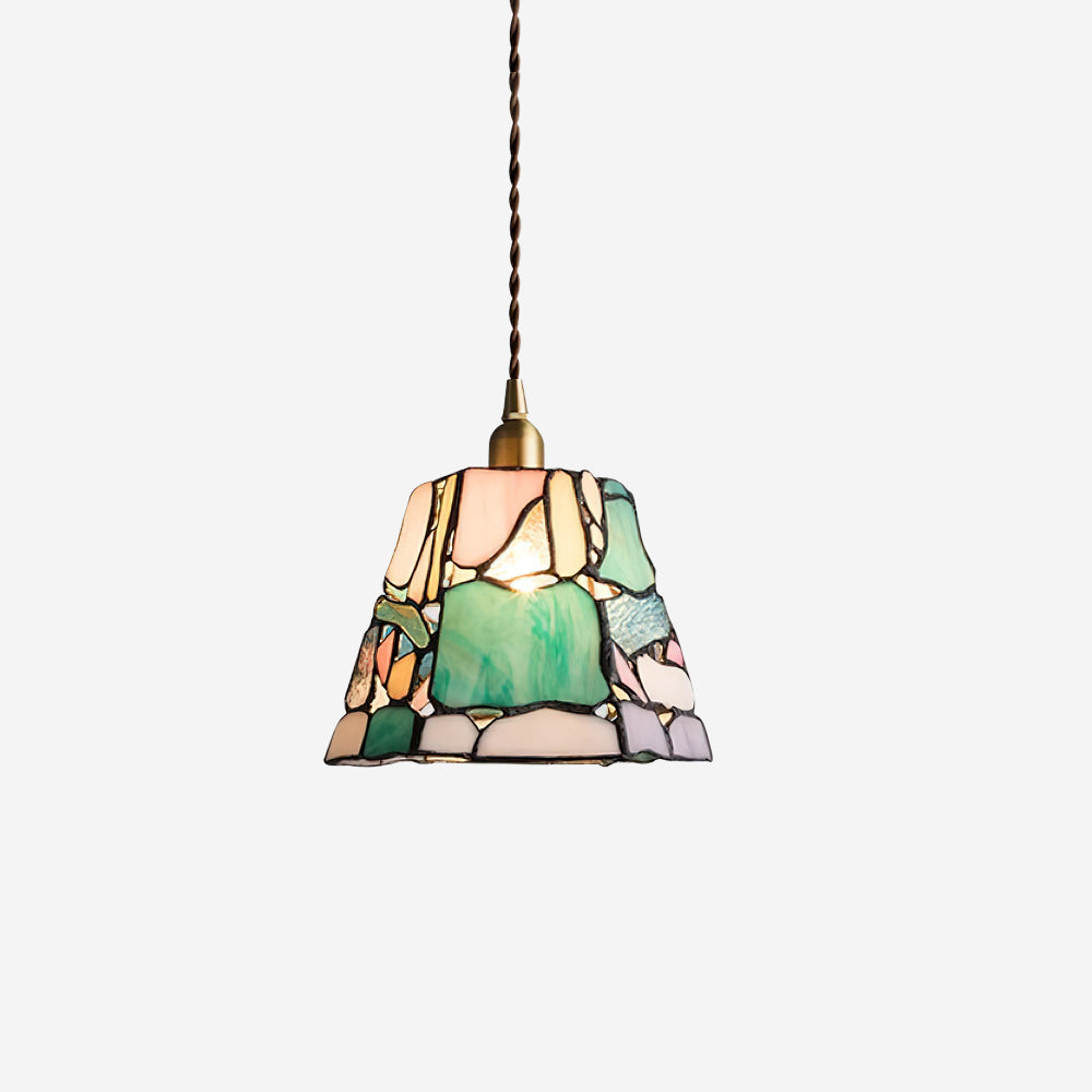 Fira Tiffany-Style Stained Glass Pendant Light-Neutral Decor