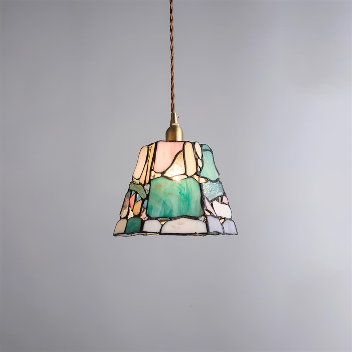 Fira Tiffany-Style Stained Glass Pendant Light-Neutral Decor