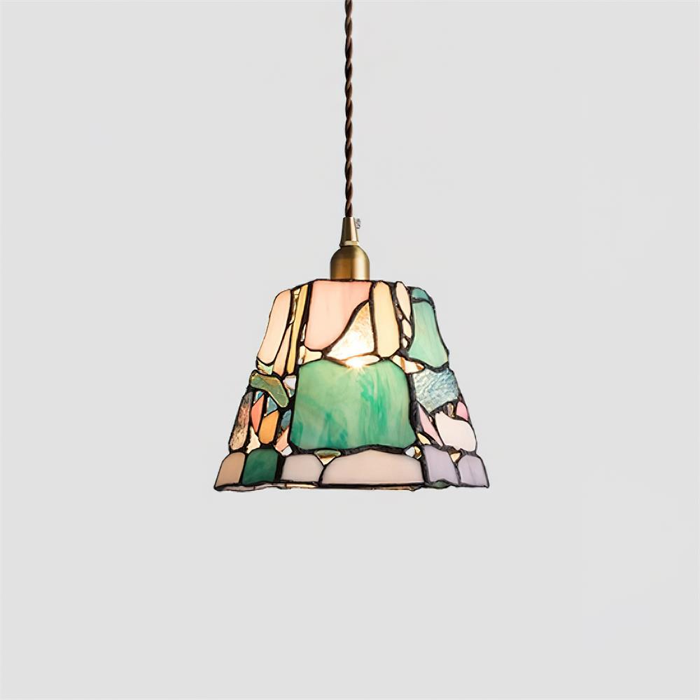 Fira Tiffany-Style Stained Glass Pendant Light-Neutral Decor