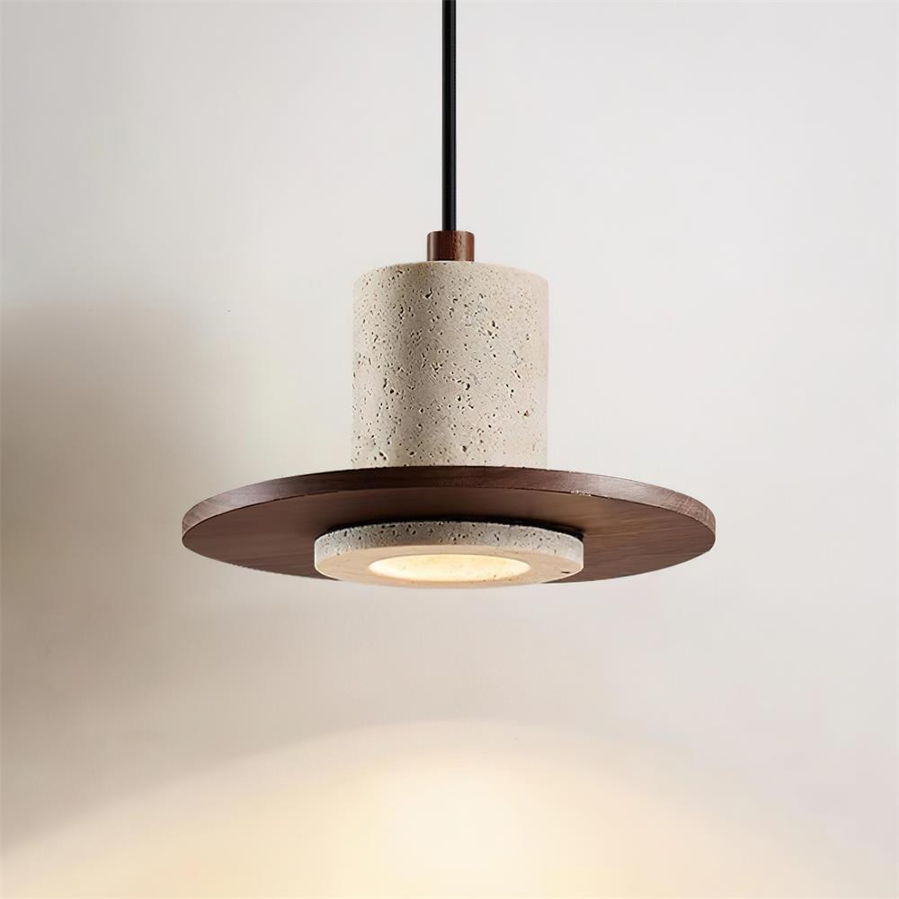 Ritta Travertine Pendant Light Top-hat Shape-Neutral Decor