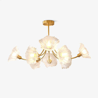 Lustra Lustre en Verre Fleur avec Finition Laiton