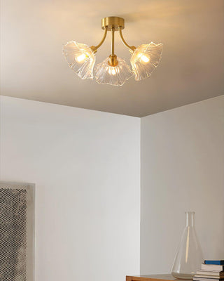 Solara Lumière de Plafond Fleur en Verre Pétale Chic Élégante