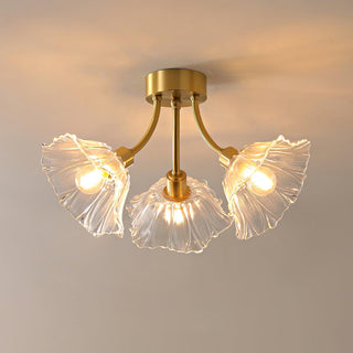 Solara Lumière de Plafond Fleur en Verre Pétale Chic Élégante