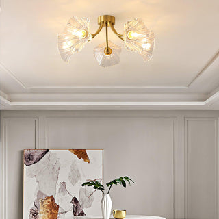 Solara Lumière de Plafond Fleur en Verre Pétale Chic Élégante
