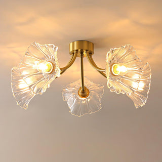 Solara Lumière de Plafond Fleur en Verre Pétale Chic Élégante