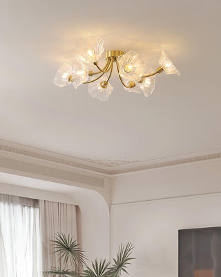 Solara Lumière de Plafond Fleur en Verre Pétale Chic Élégante