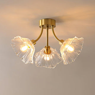 Solara Lumière de Plafond Fleur en Verre Pétale Chic Élégante