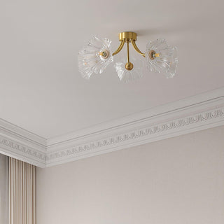 Solara Lumière de Plafond Fleur en Verre Pétale Chic Élégante