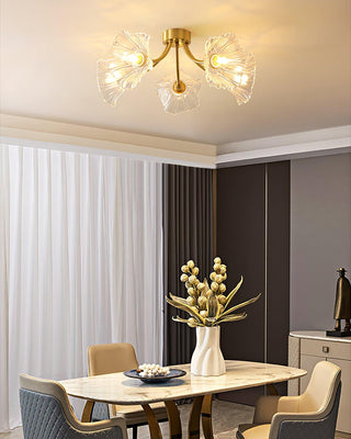 Solara Lumière de Plafond Fleur en Verre Pétale Chic Élégante