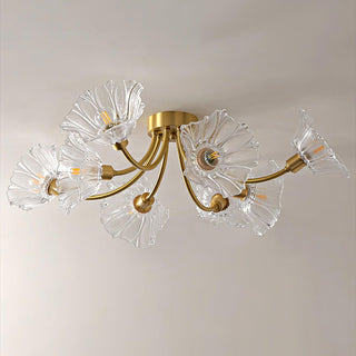 Solara Lumière de Plafond Fleur en Verre Pétale Chic Élégante