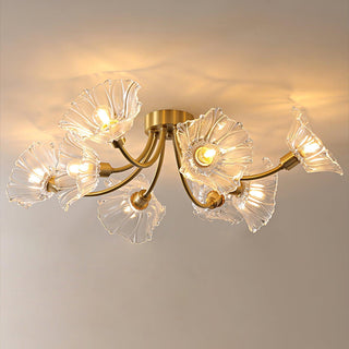 Solara Lumière de Plafond Fleur en Verre Pétale Chic Élégante