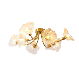 Solara Lumière de Plafond Fleur en Verre Pétale Chic Élégante