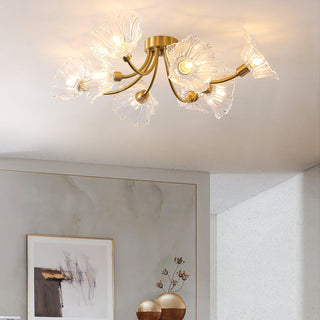 Solara Lumière de Plafond Fleur en Verre Pétale Chic Élégante