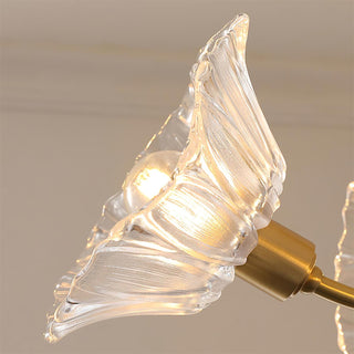 Lustra Lustre en Verre Fleur avec Finition Laiton