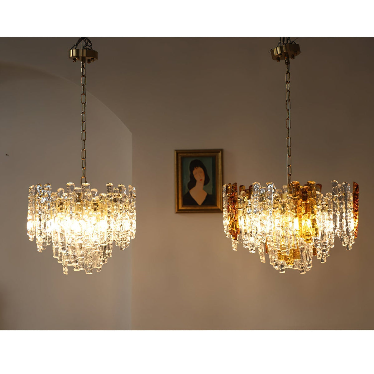 The clear and gold version of the Kalmar Pendant Light.
